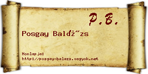 Posgay Balázs névjegykártya